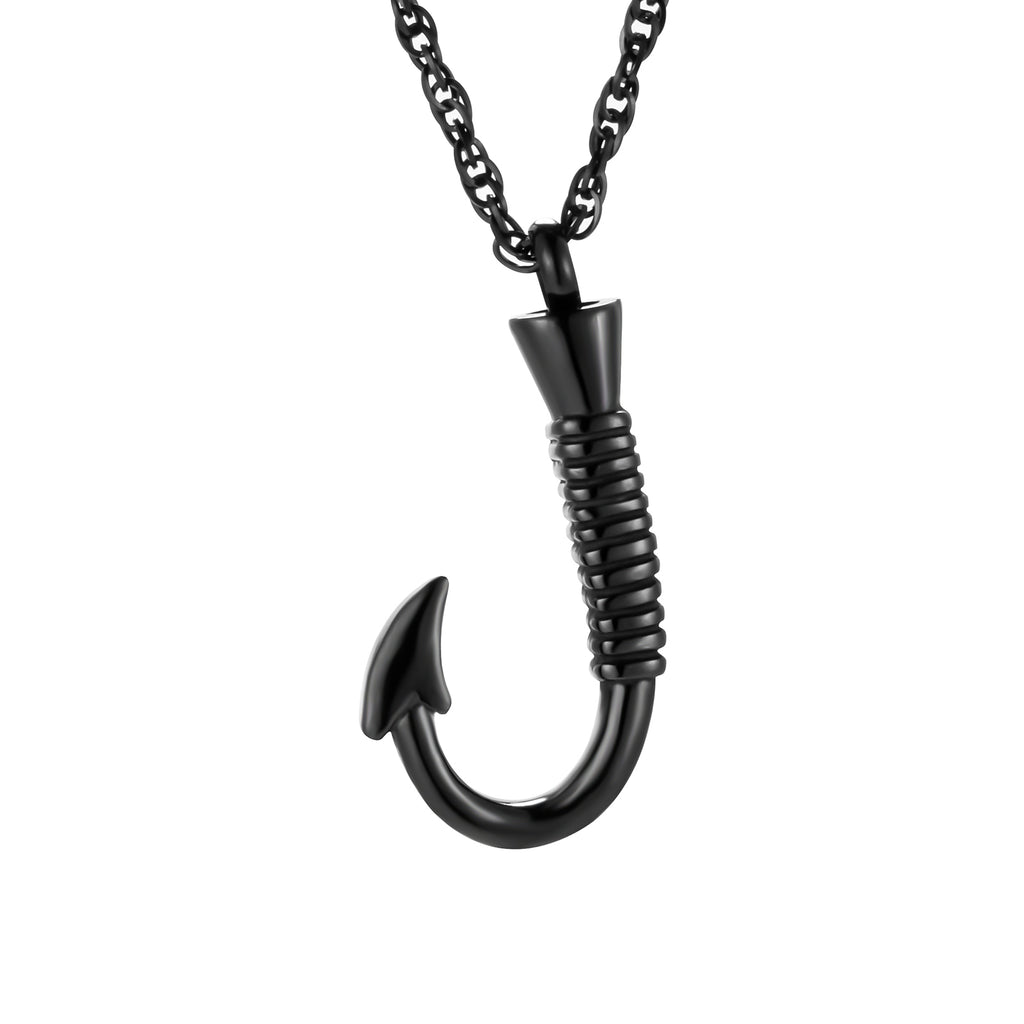 Fish Hook Silver Stainless Steel Cremation Ashes Necklace – Jashasi